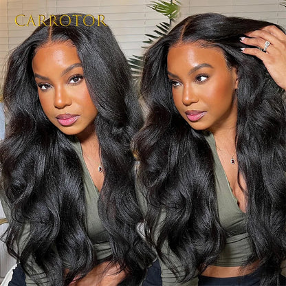 Kinky Straight And Body Wave 5x5 Transparent Lace Closure Pre Plucked Human Hair Glueless Wig Ready To Wear For Woman