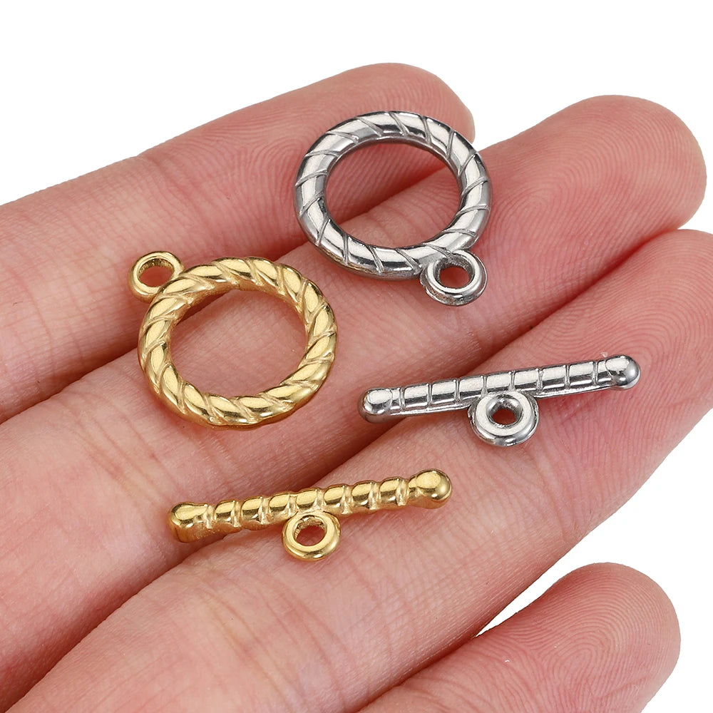 4sets Stainless Steel OT Toggle Clasp Rectangle OT Connectors for Jewelry Making DIY Necklace Bracelets Hooks Supplies