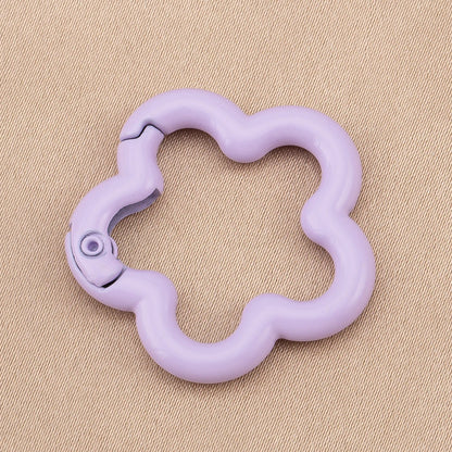5/10pcs Colorful Flower-shaped Alloy Carabiner Rings Keychain Clip Spring Hook Hanging Buckle For DIY Jewelry Making Accessories