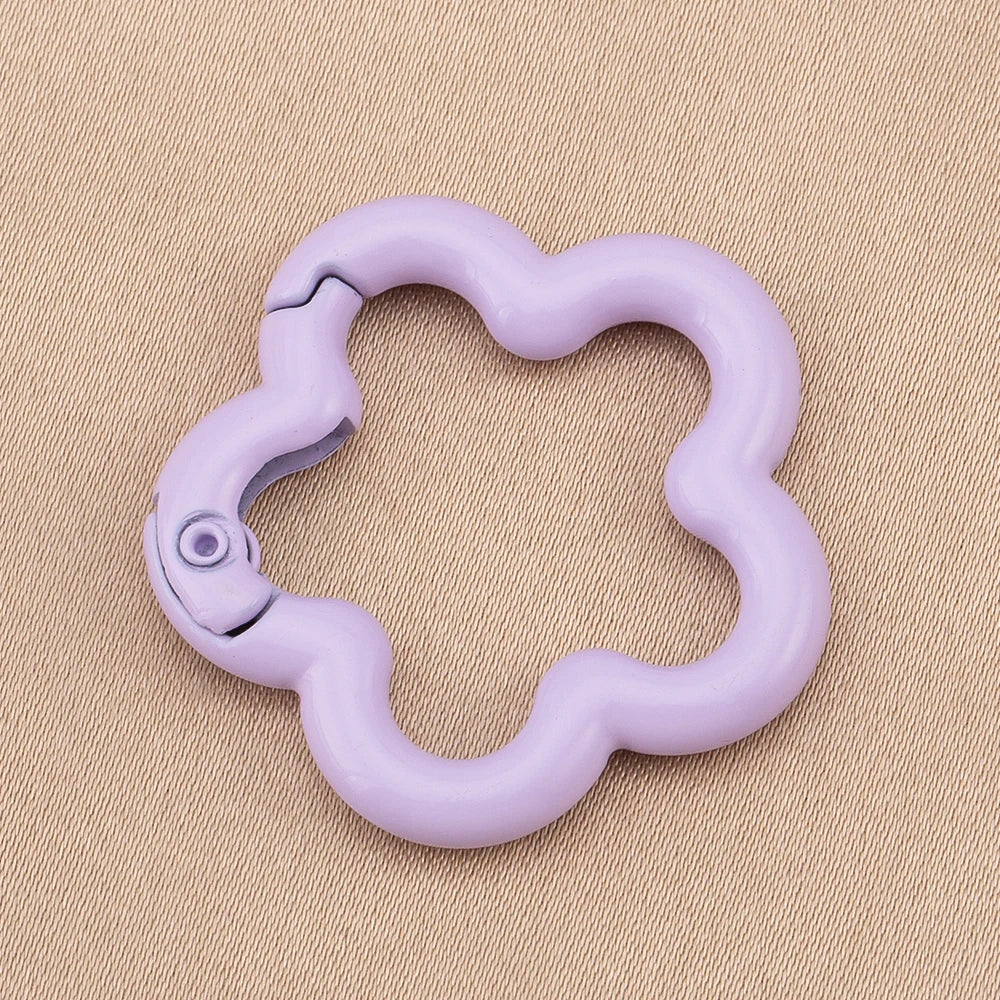 5/10pcs Colorful Flower-shaped Alloy Carabiner Rings Keychain Clip Spring Hook Hanging Buckle For DIY Jewelry Making Accessories
