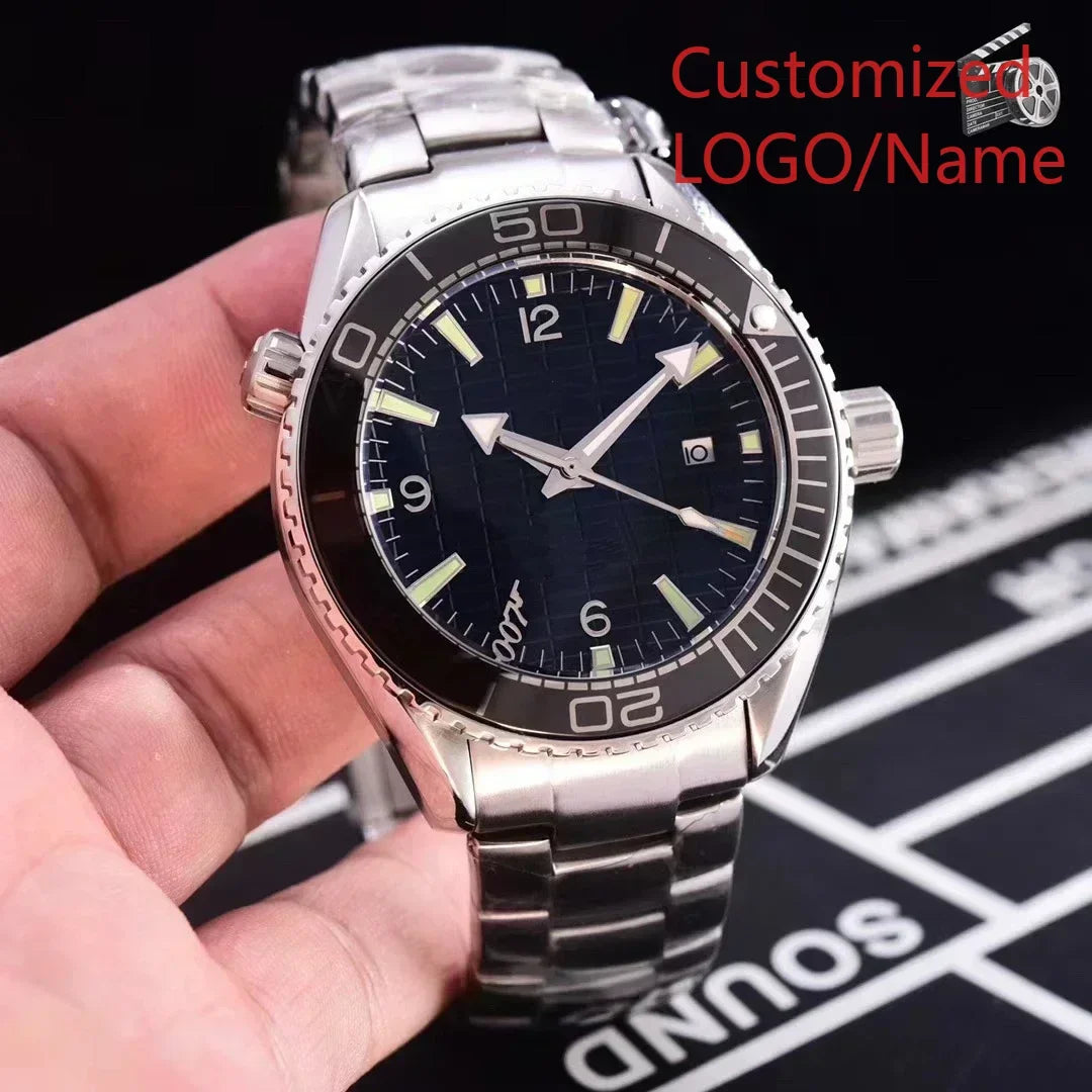 A11 Store Customized Watch  Men Case Relogio Masculino Mechanical Watch Ocean Universe Steel Black Blue Ceramic
