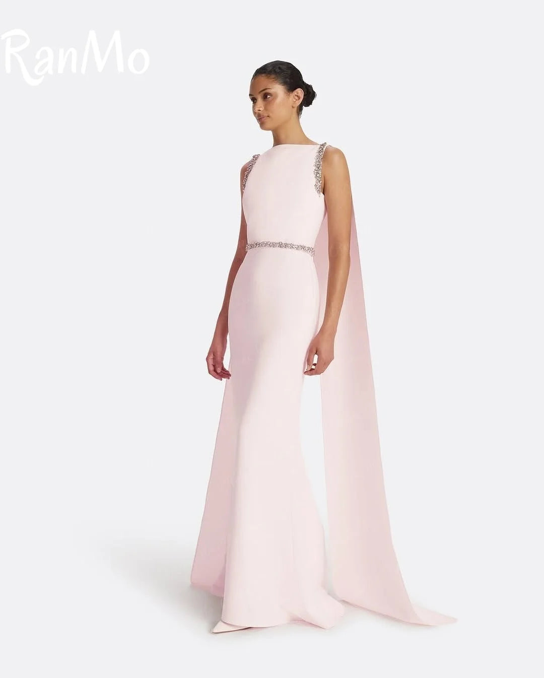 Ranmo Elegant Sleeveless Evening Dress O-Neck Cocktail Party Dresses فساتين سهرة فساتين للمناسبات الخاصة Saudi Arabia Customsied