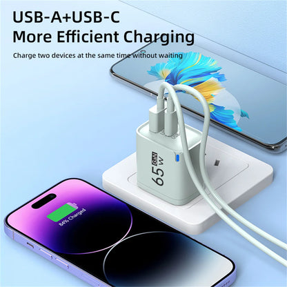 USB 65W Fast Charging Charger Type C High Speed Charge Mobile Phone Wall Adapter For iPhone Honor Xiaomi Huawei Samsung Oneplus