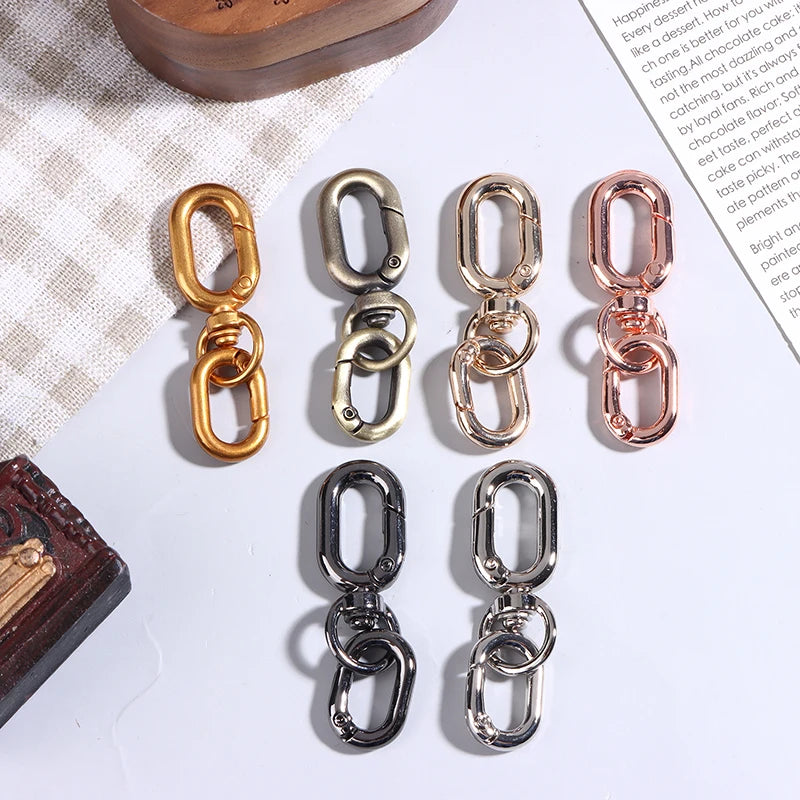 2Pcs Swivel Clasp Clip Double Head Metal Lobster Claw Clasps For Keychain Making DIY Crafts Accessories