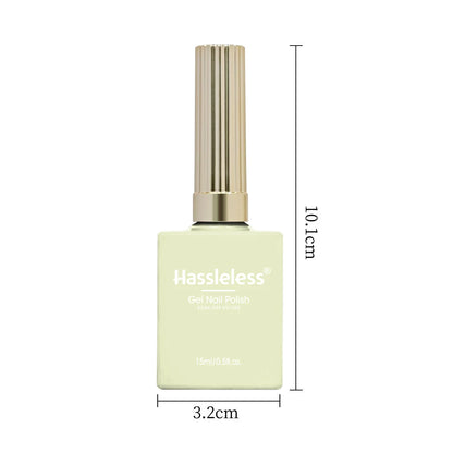 Hassleless 1 Bottle (15ml) Pale Yellow Solid-Color Nail Gel — Simple, Beginner-Friendly Soak-Off Gel Polish, Suitable for All Se