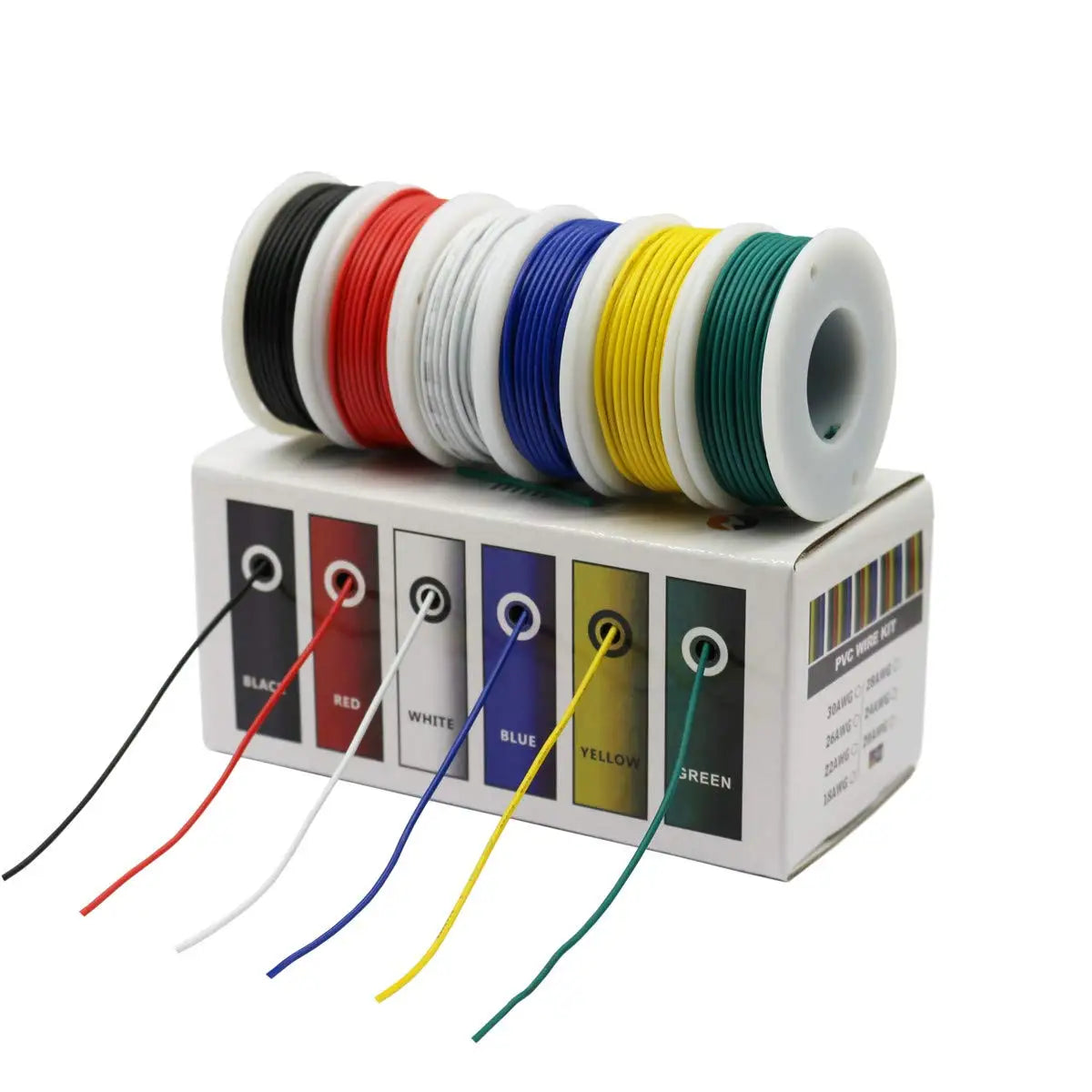 24 Gauge Hook up Wire Kit 6 Colors 33ft Each Stranded Electrical Wire 24 AWG PVC Tinned Copper