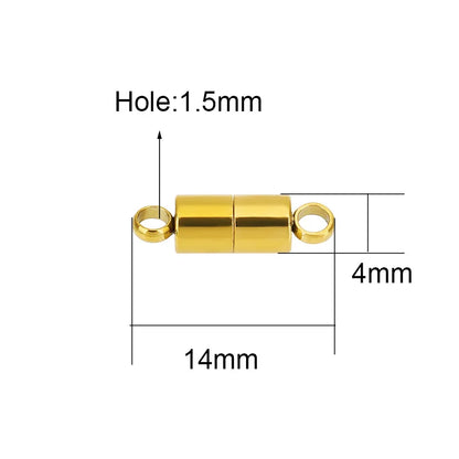 2pcs 14mm Stainless Steel Necklace Clasps Magnetic Hooks PVD Never Fade End Connectors For Bracelets Findings Jewelry Making