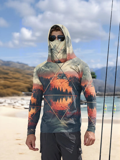 2026 Summer Best-selling Men's Long-Sleeved Shirt for Outdoor Sports Leisure Comfortable and Simple Patterned Print