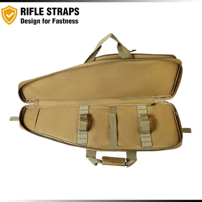 Tactical Single Scoped Long Gun Bag Soft Rifle Case for Shooting Range Outdoor Hunting | US Flag Patch + Universal Gun Holder Included | 35" 41"