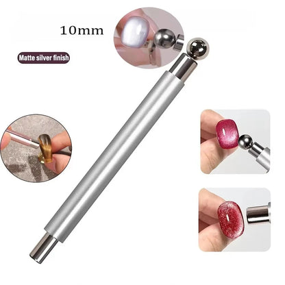 1Pcs Round Steel Magnetic Ball Double-Headed Thickened Cat-Eye Magnetic Stick Cylindrical French Magnet Pen Cat Eye Magnet Tool