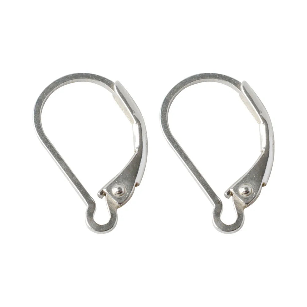 Solid 925 Sterling Silver Hinged French Leverback Eearwire Hook Findings , snap hook for Earring Jewelry DIY