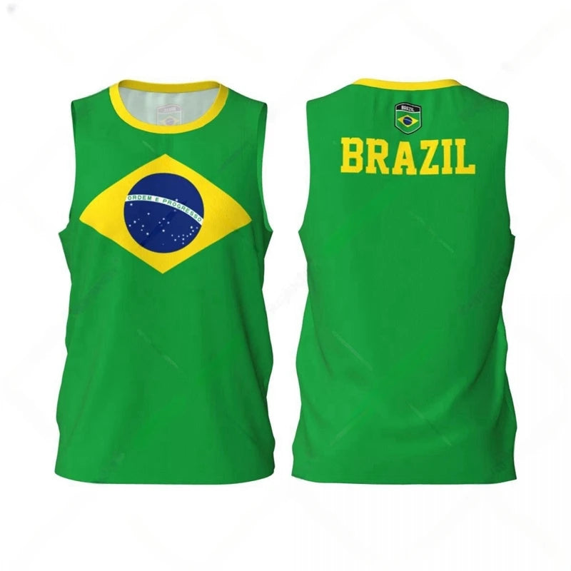 Beazil Flag Basketball Tank Top Fashion Summer 3D National Emblem Printed Jersey Vest Loose Breathable Sports Sleeveless Tees