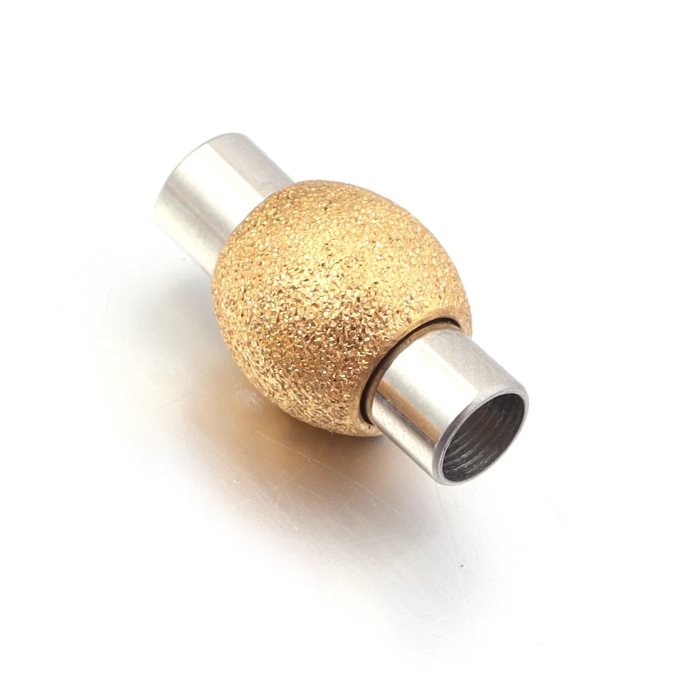 Stainless Steel Strong Magnetic Clasps Matte Oval Round Magnet Buckles End Connectors For DIY Jewelry Making Bracelet Necklace