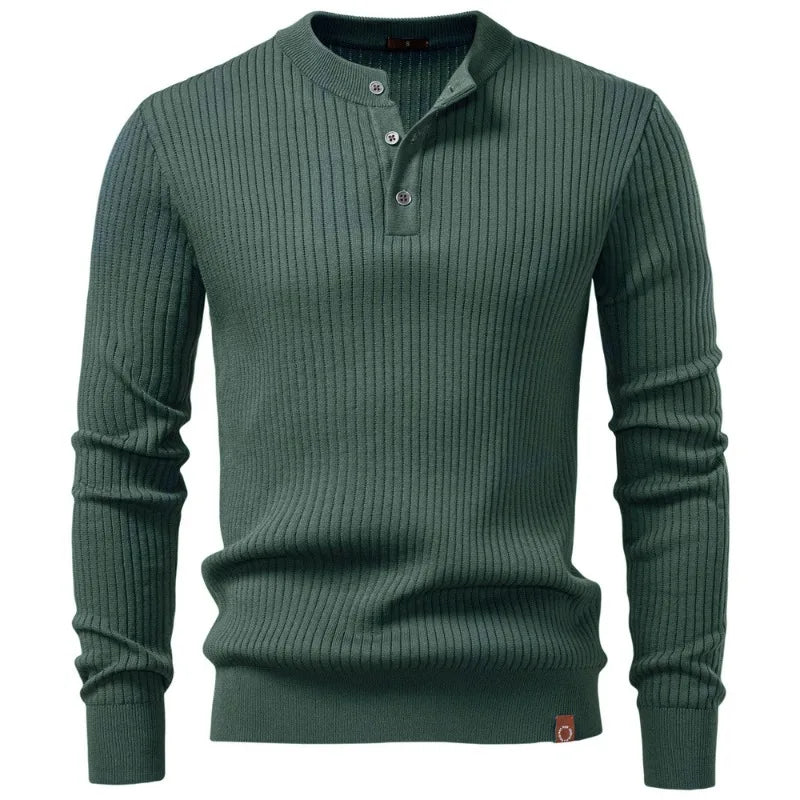 UNITIM Man Knitted T-shirt Simple Solid Color Round Neck Male Top Slim Comfortable Long Sleeve Casual Versatile Men Polo Shirt