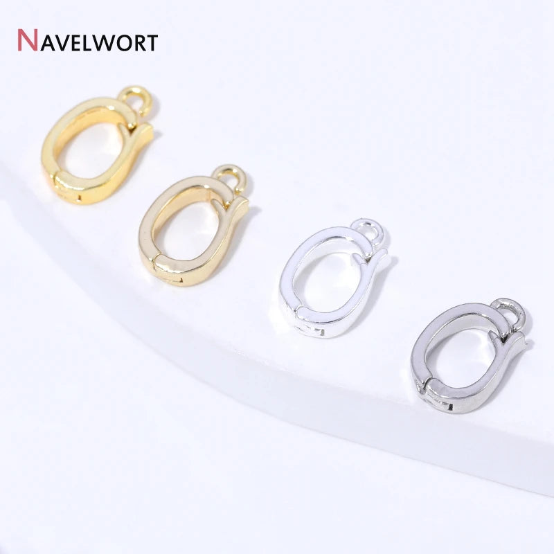 14K/18K Gold Plated Brass Metal Hinged Necklace Enhancer For Necklace Making Accessories Pendant Bail Clasps Jewelry Materials