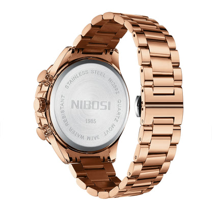 NIBOSI New Men's Watches Top Brand Luxury Watch for Men Waterproof Stainless Steel Chronograph Luminous Auto Date Reloj Hombre