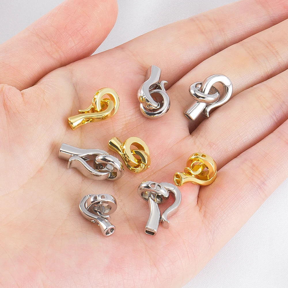 2pcs 4pcs 18K Gold Plated Brass Hook Clasp End Connector For DIY Handmade Beaded Bracelet Spring Clasp Jewelry Making Findings