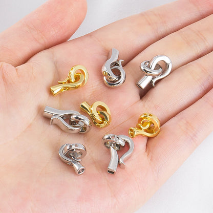 2pcs 4pcs 18K Gold Plated Brass Hook Clasp End Connector For DIY Handmade Beaded Bracelet Spring Clasp Jewelry Making Findings