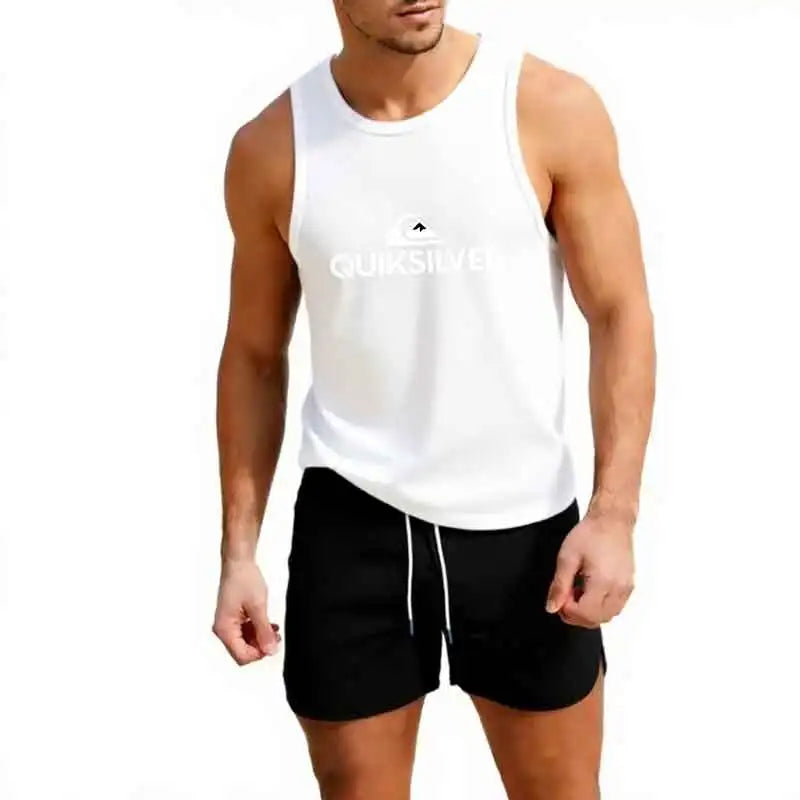 Gym Tank Top Running Sleeveless Shirt Fitness Workout Vest Men Basketball Jersey Training Bodybuilding Workout Stringer Singlets
