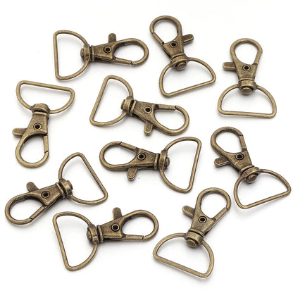 10pcs/lot Metal Swivel Clasps With D Rings Lanyard Snap Hooks Key Chain Clip Hook Lobster Claw Clasp For Keychain Jewelry Making