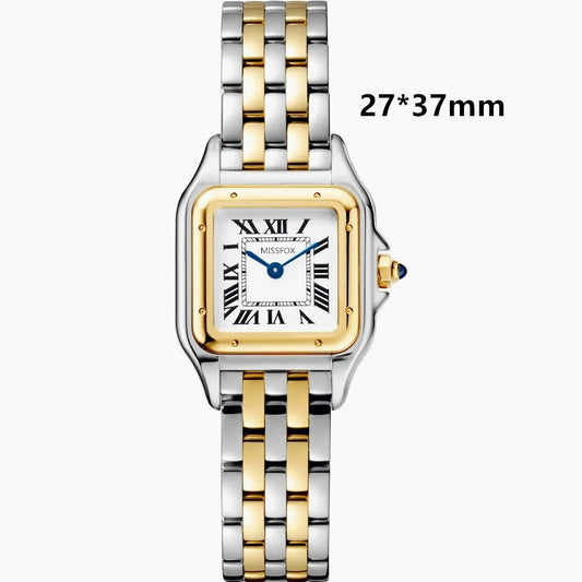 2026 Classic High Quality Luxury Style Women Quartz Watches Elegant Square Panther Shape Diamond Inlaid Dial Premium Crystal