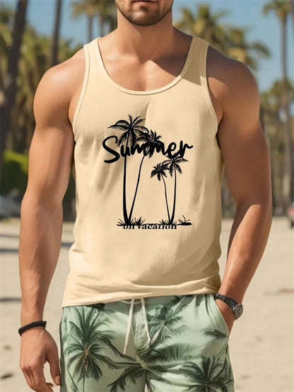 2026 Summer Hawaii Beach Tank Top for Men, Quick Dry Silky Sleeveless Shirt, Fashion Body Shaping Casual Men's Vest