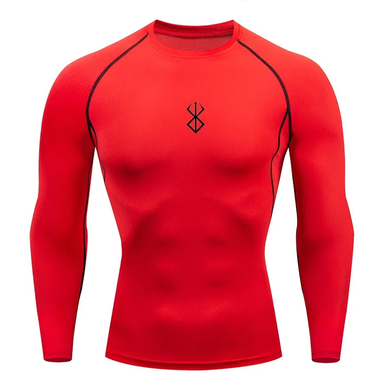 2026 Level 4 New Anime Boys' Compression Shirt Fitness Sports Running Tight Sports T-shirt Sports Training Quick drying Top