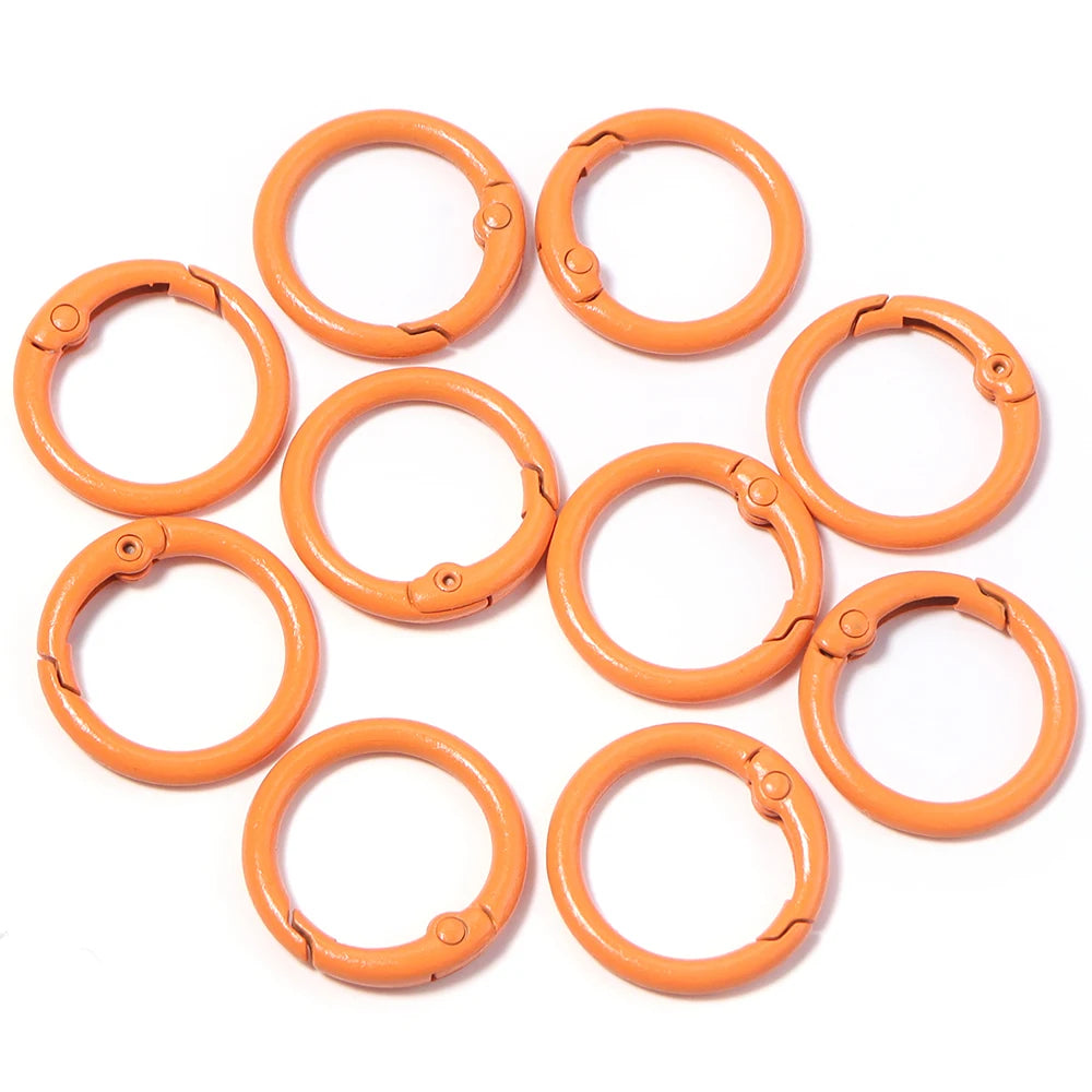 20Pcs/Lot Metal O Ring Spring Clasps Colorful Openable Round Carabiner Keychain Snap Hook Dog Chain Buckle DIY Jewelry Connector