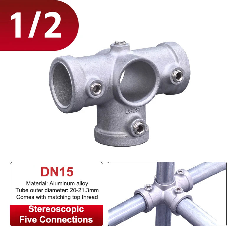 Aluminum Alloy Connector Elbow Tee Base Flat Three-dimensional Fitting Connection Fastener 20/25mm Steel Tube Shelf Parts