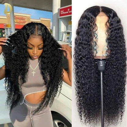 13x4 Hd Lace Frontal Wig 13x6 Curly Human Hair Wigs Water Wave Human Hair Wig 30 40 Inch Loose Deep Wave Brazilian Choice Black