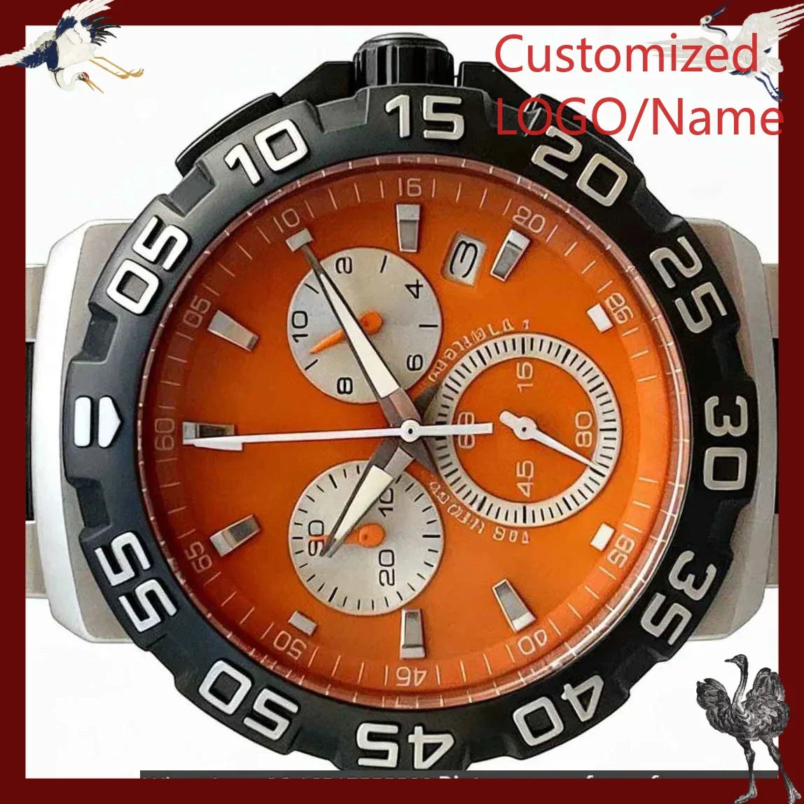 A1212 Store Customized Watches 43mm Men's Sports Watch 904L Stainless Steel Quartz Movement