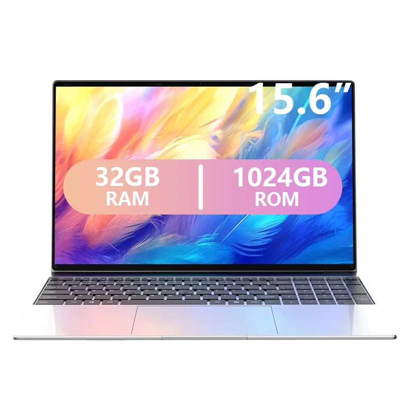 Well-made 15.6" Intel 6500Y Portable Laptop Windows11 Notebook 32GB DDR4 2TB SSD Pc Gamer Office Computer