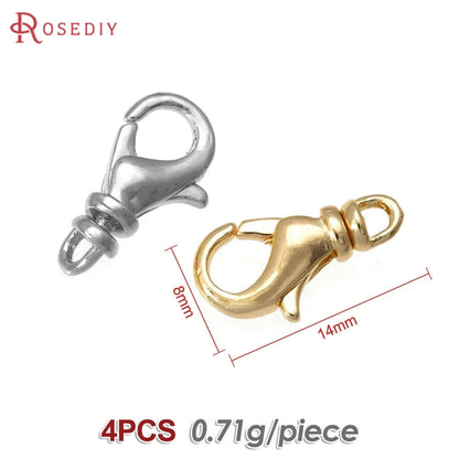 18K Gold Color Brass Rotatable Lobster Clasps Connect Clasps Jewelry Necklaces Bracelets Making Diy Findings Accessories