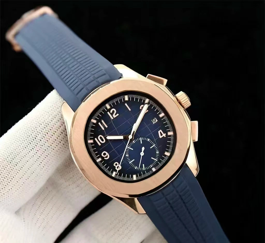 2026 new day and night non working luxury automatic mechanical watch stainless steel case rubber strap men's casual watch