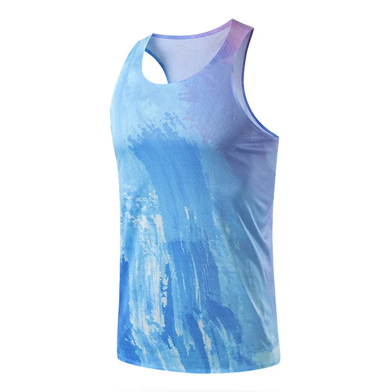 Men's Sports Vest Marathon Running Sleeveless Quick Drying Vest Ultra Light Track Field Polyester Jersey Breathable Sportswear