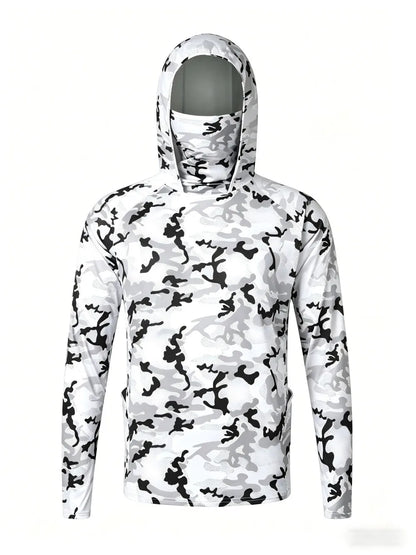 European and American men's summer camouflage print comfortable breathable long sleeved T-shirt fishing suit outdoor casual top