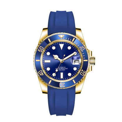Custom logo 40mLuxury NH35/ Miyota Automatic Mechanical Wristwatch MenYacht Watch Clock Ceramic Bezel Two Tone Gold Rubber Band
