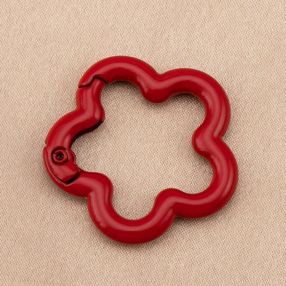 5/10pcs Colorful Flower-shaped Alloy Carabiner Rings Keychain Clip Spring Hook Hanging Buckle For DIY Jewelry Making Accessories