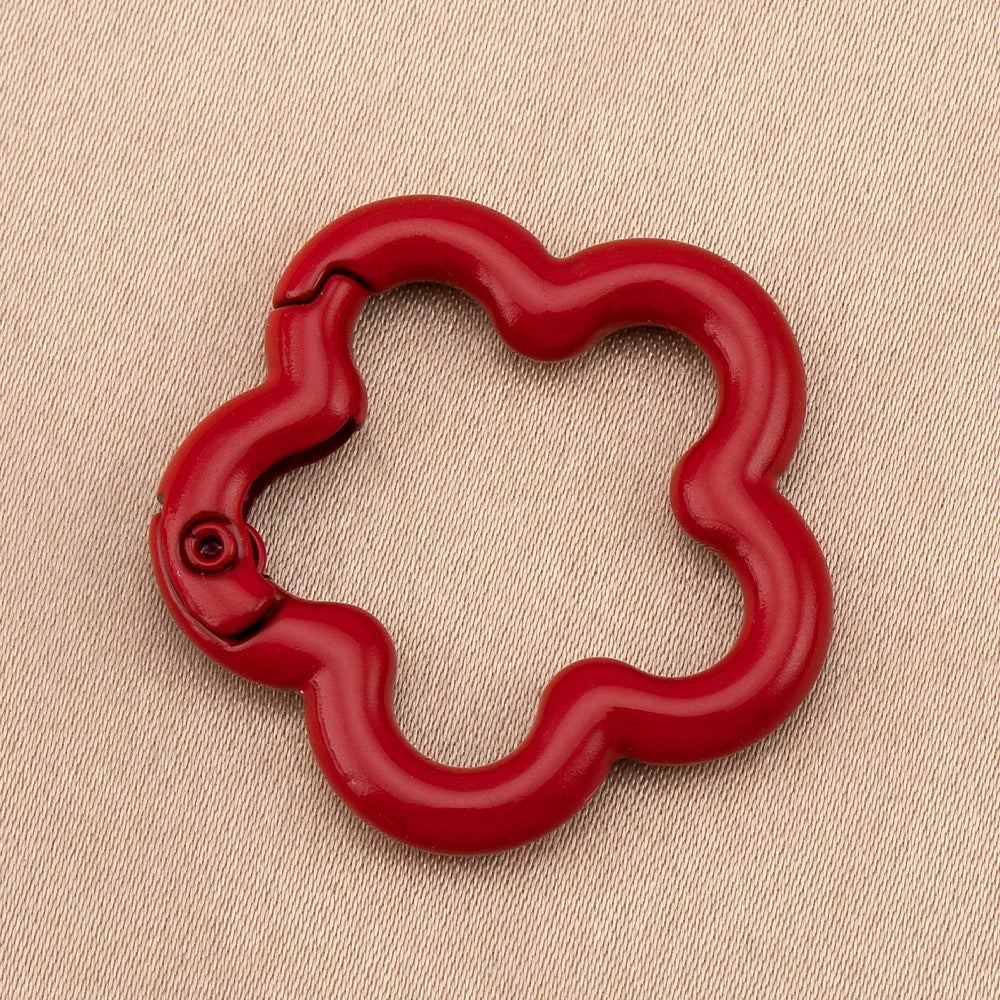 5/10pcs Colorful Flower-shaped Alloy Carabiner Rings Keychain Clip Spring Hook Hanging Buckle For DIY Jewelry Making Accessories