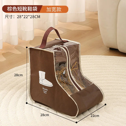 Tall Boot Storage Bags with Clear PVC Window Breathable Dustproof Organizer Prevent Slouching for Knee High Shoes Closet Women