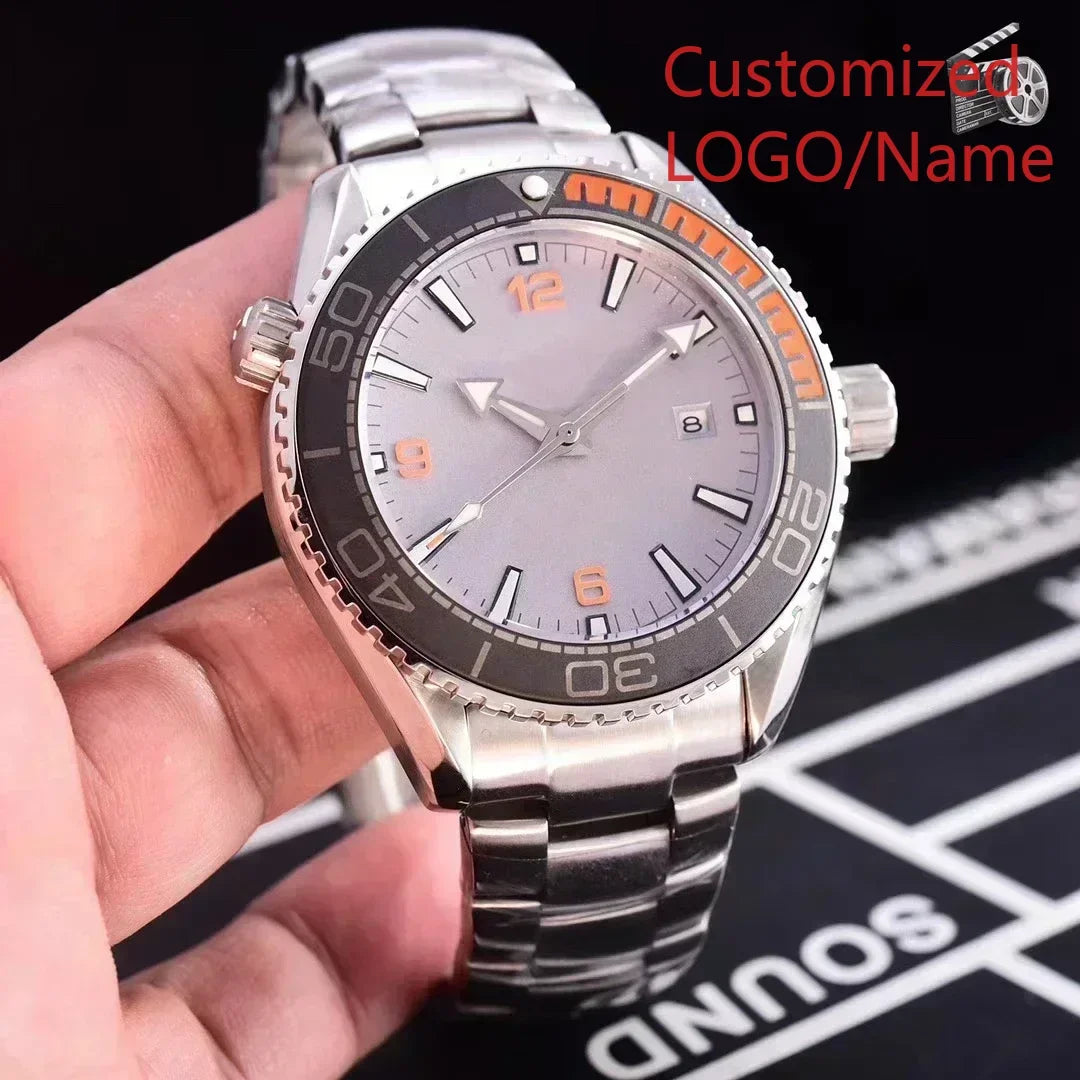A11 Store Customized Watch  Men Case Relogio Masculino Mechanical Watch Ocean Universe Steel Black Blue Ceramic