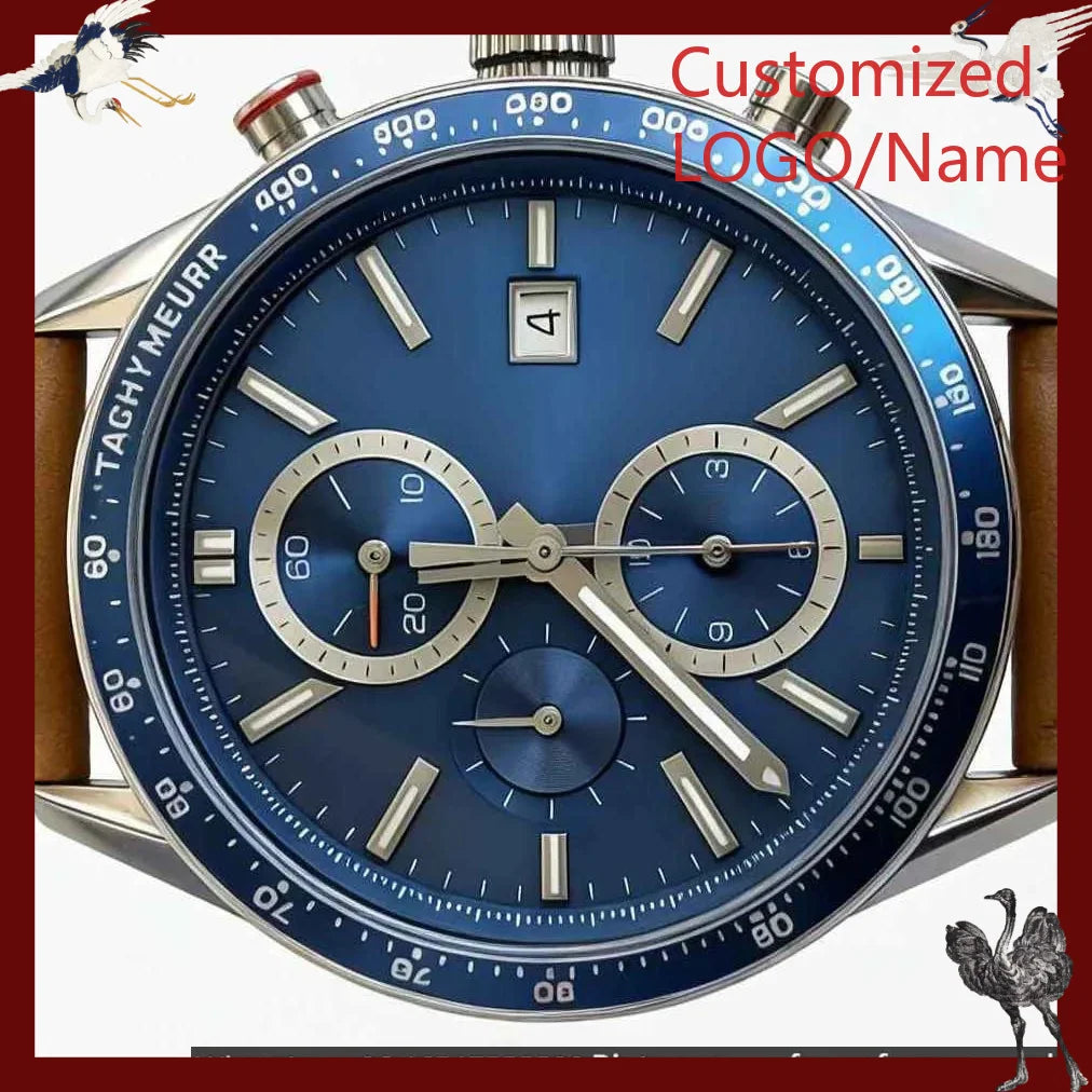 Customized Watches 43mm Men's Watch, 904L Steel, Quartz Movement