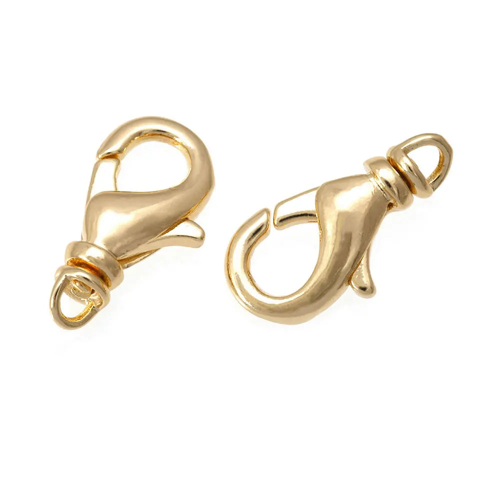 18K Gold Color Brass Rotatable Lobster Clasps Connect Clasps Jewelry Necklaces Bracelets Making Diy Findings Accessories