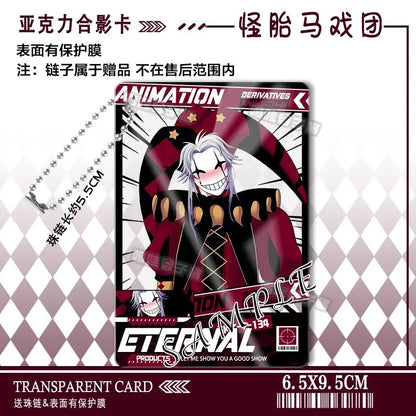 The Freak Circus Pierrot Cosplay Anime Acrylic Photo Card Keychain Pendant Backpack Accessory Cartoon Gift