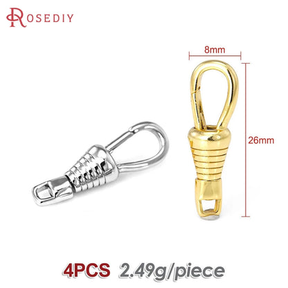 18K Gold Color Brass Rotatable Lobster Clasps Connect Clasps Jewelry Necklaces Bracelets Making Diy Findings Accessories