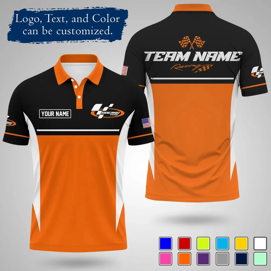 2026 New Custom Racing Polo Shirt Personalized Name Team Logo And Color Design Quick Dry Lapel Sports Jersey For Racing Teams