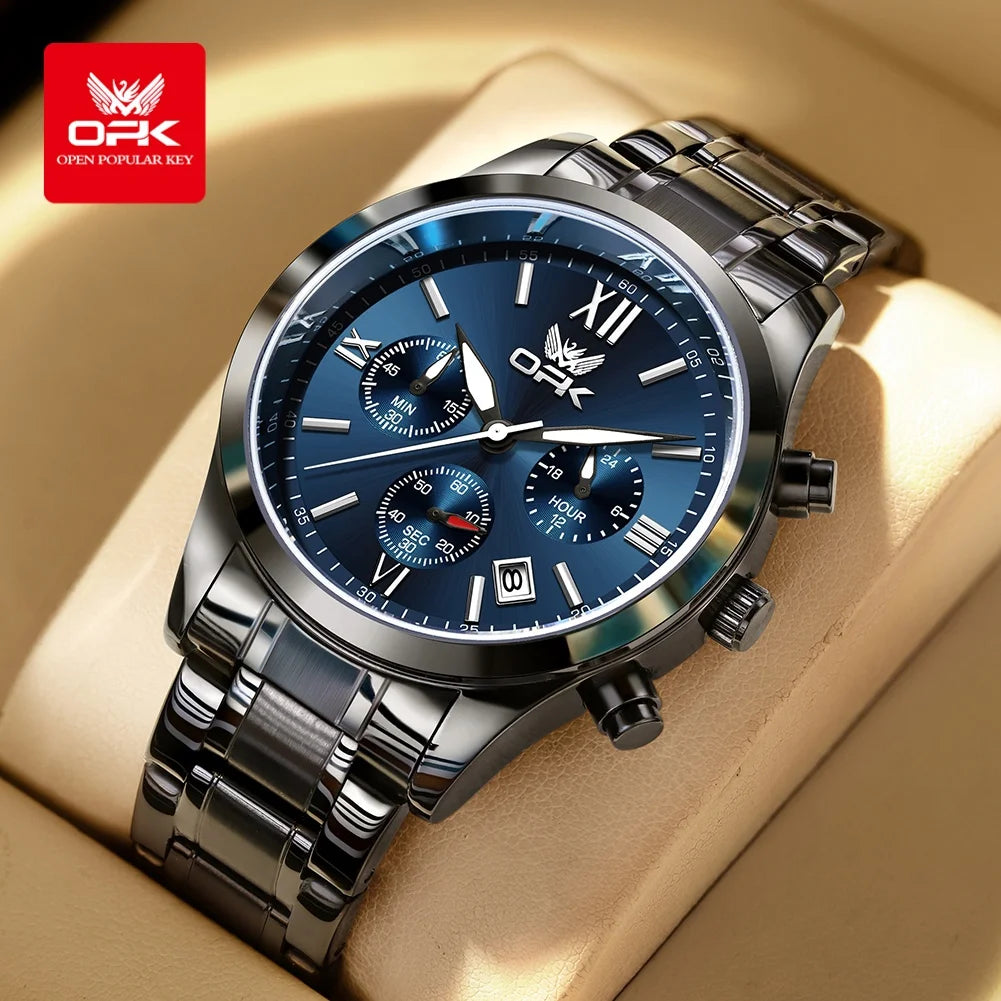 OPK 6052 Mens Watch Automatic Date Stainless steel Band High Quality Men's Watches