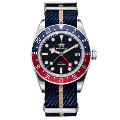 ADDIESDIVE TOP Men's Watches 20Bar Diving BGW9 Super Luminous AD2044 Swiss Ronda 515-24H GMT Watch Quartz Watch