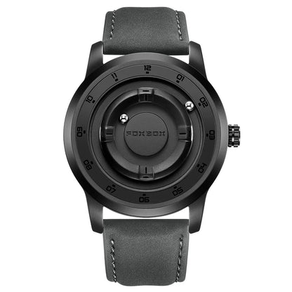 LIGE FOXBOX Fashion Man Magnetic Watch Unique Dial Business Stainless Casual Srolling Bead Waterproof Quartz Men's Watches Gifts