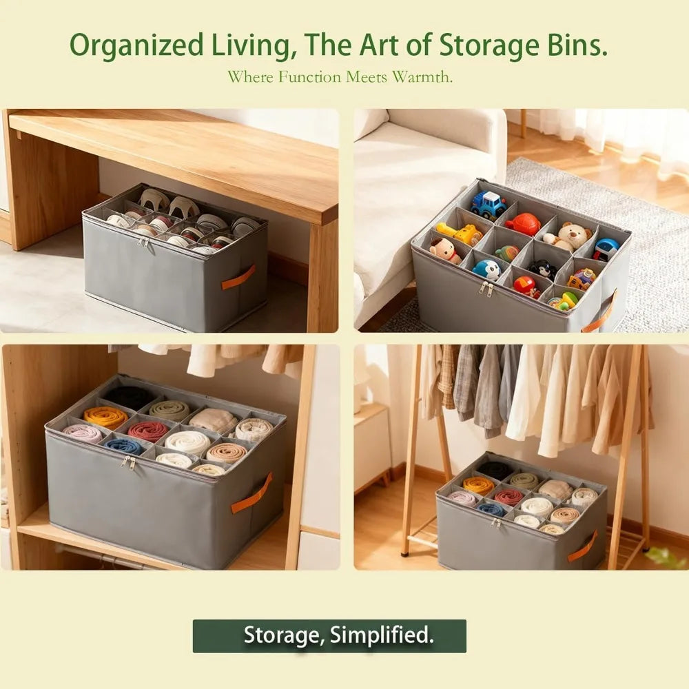 Shoe Storage Box Organizer 600D Oxford Cloth Foldable Clear Cover Zipper Under Bed Closet Wardrobe Dustproof Compartment Holders